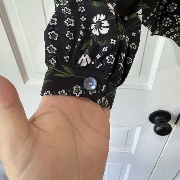 VERONICA BEARD Ashlynn Daisy Floral Stretch Silk Crepe Top Blouse Size 10 NWT - Picture 5 of 12